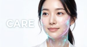시술 후 피부 회복과 케어를 시각화한 이미지